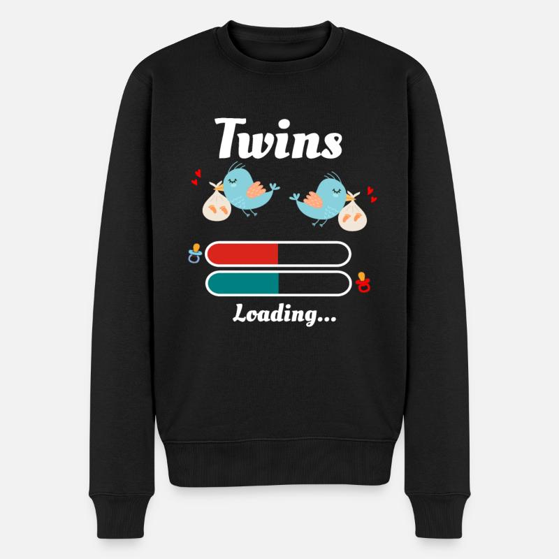 Zwillinge - Männer Premium Bio Pullover - Schwarz