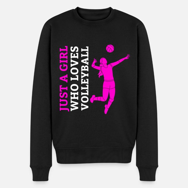 Volleyball Volleyballerin Beachvolleyball Mädchen - Männer Premium Bio Pullover - Schwarz