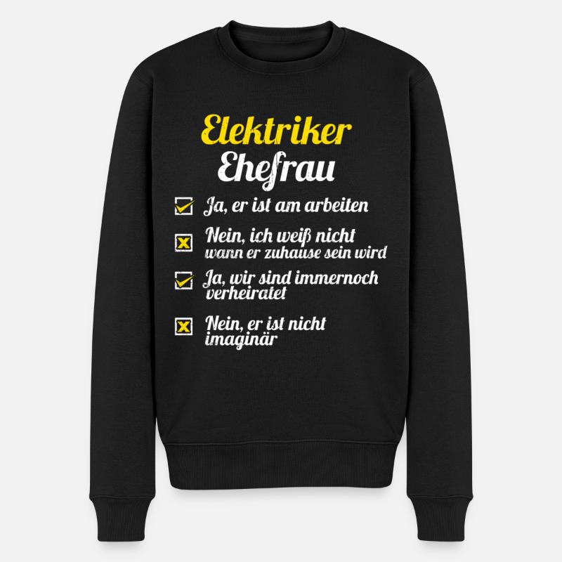 Elektriker Tshirt Handwerker Werkzeug Volt Watt - Männer Premium Bio Pullover - Schwarz