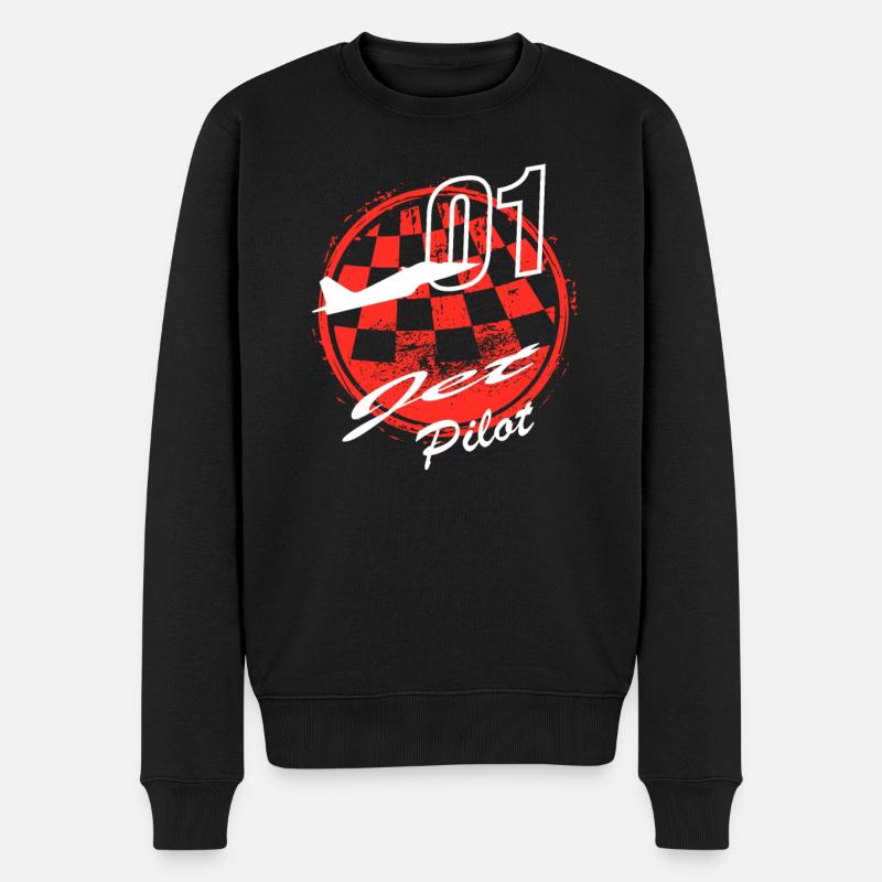 JET PILOT - Männer Premium Bio Pullover - Schwarz
