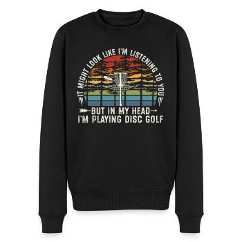 Discgolf Discgolfer Discgolfspieler Geschenk - Männer Premium Bio Pullover - Schwarz - Vorne - Nico (187cm)