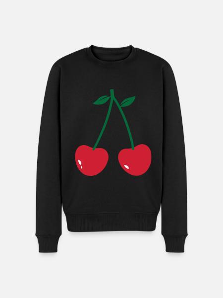 cherry - Men's Premium Organic Jumper - black
