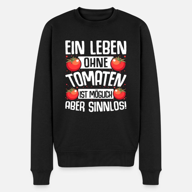 Tomaten Gärtner Hobbygärtner Geschenk Tomatenzucht - Männer Premium Bio Pullover - Schwarz