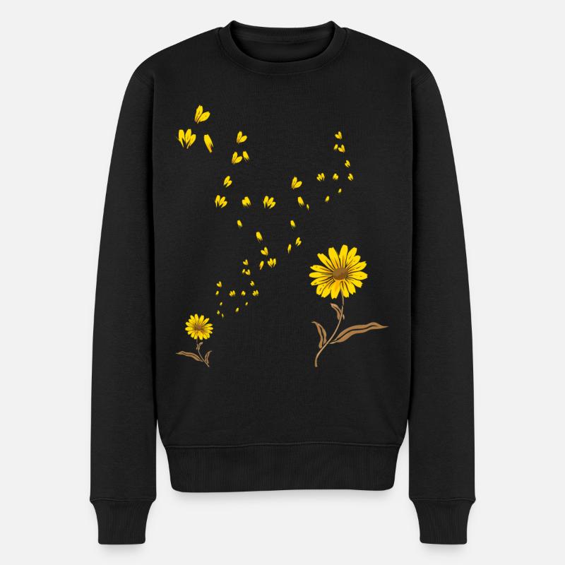 Soleil Fleur fleur tournesol - Pull Premium bio Homme - noir