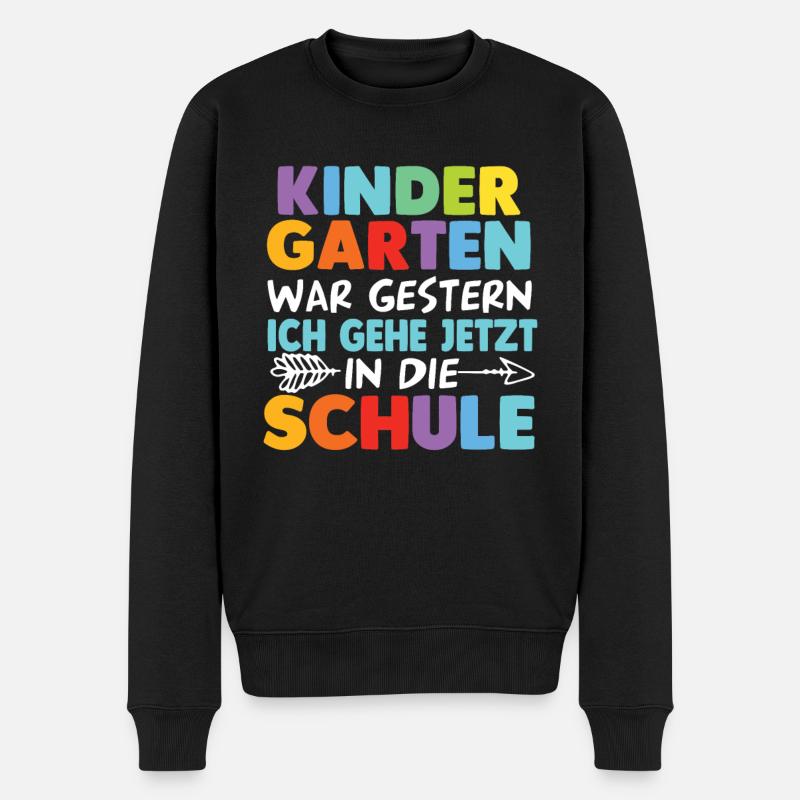Kindergarten Abschied Schulanfang Schulkind - Männer Premium Bio Pullover - Schwarz