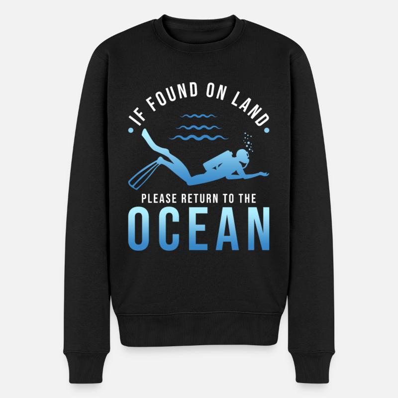 Taucher Geschenk Tauchen Spruch - Männer Premium Bio Pullover - Schwarz