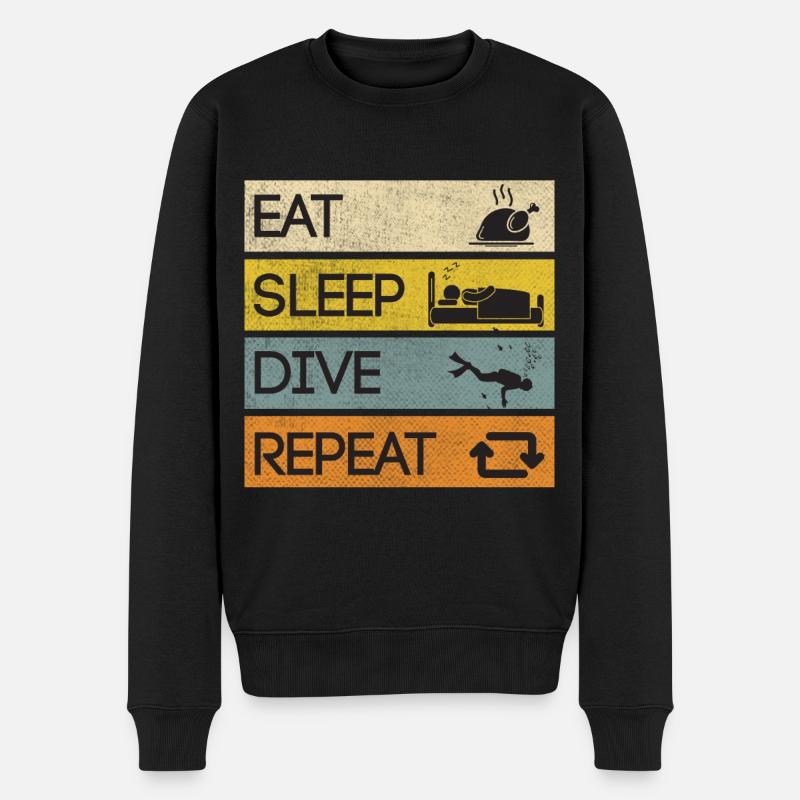 Plongeur sous-marin plongeur Plongeur Plongée Monde marin - Pull Premium bio Homme - noir