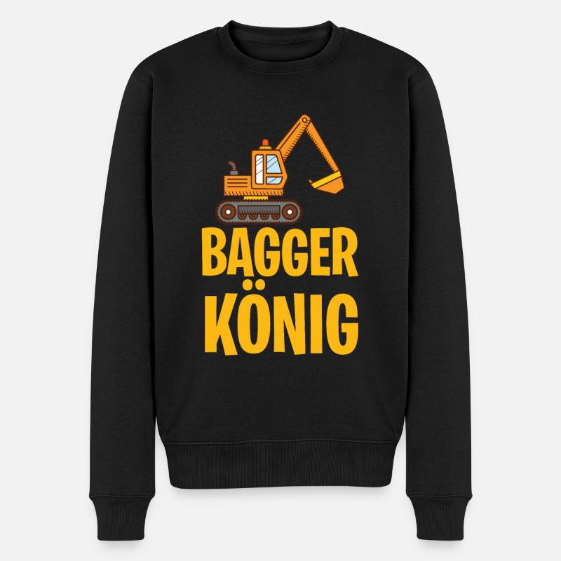 Bagger König Baggerfahrer Kinder - Männer Premium Bio Pullover - Schwarz
