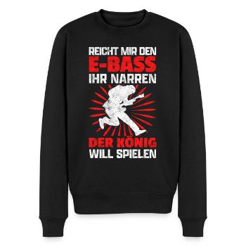 Reicht mir den E-Bass lustiger Bassist Spruch - Männer Premium Bio Pullover - Schwarz - Vorne - Nico (187cm)