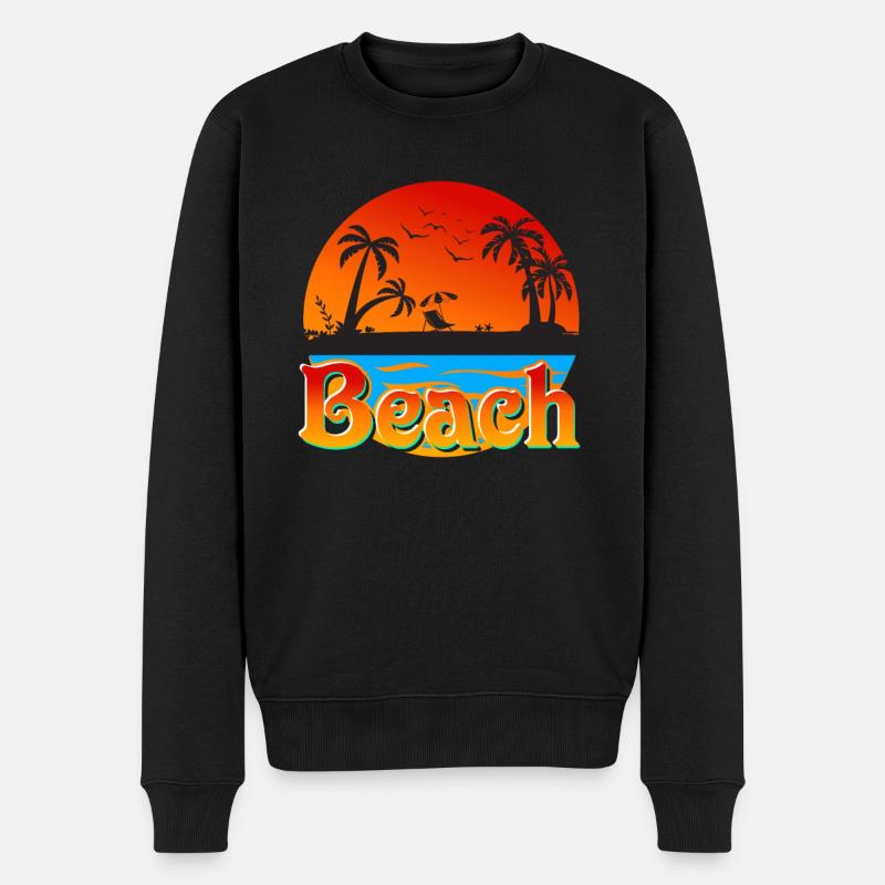 Beach - Männer Premium Bio Pullover - Schwarz
