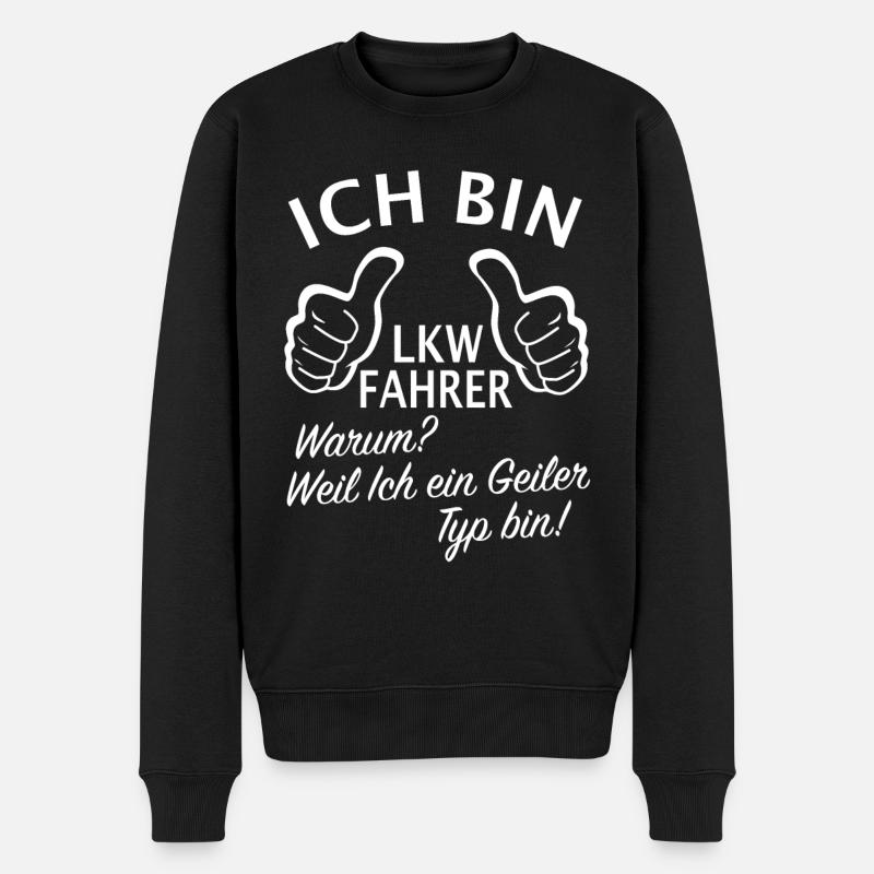 Geiler LKW-Fahrer - Trucker Fernfahrer Geschenk - Männer Premium Bio Pullover - Schwarz