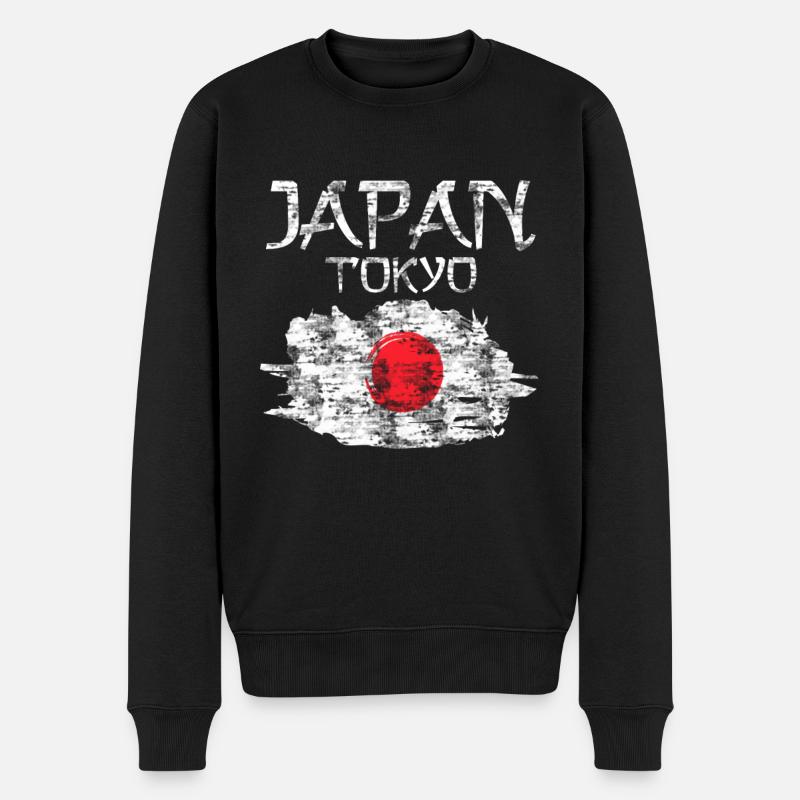 Japan Flagge - Männer Premium Bio Pullover - Schwarz