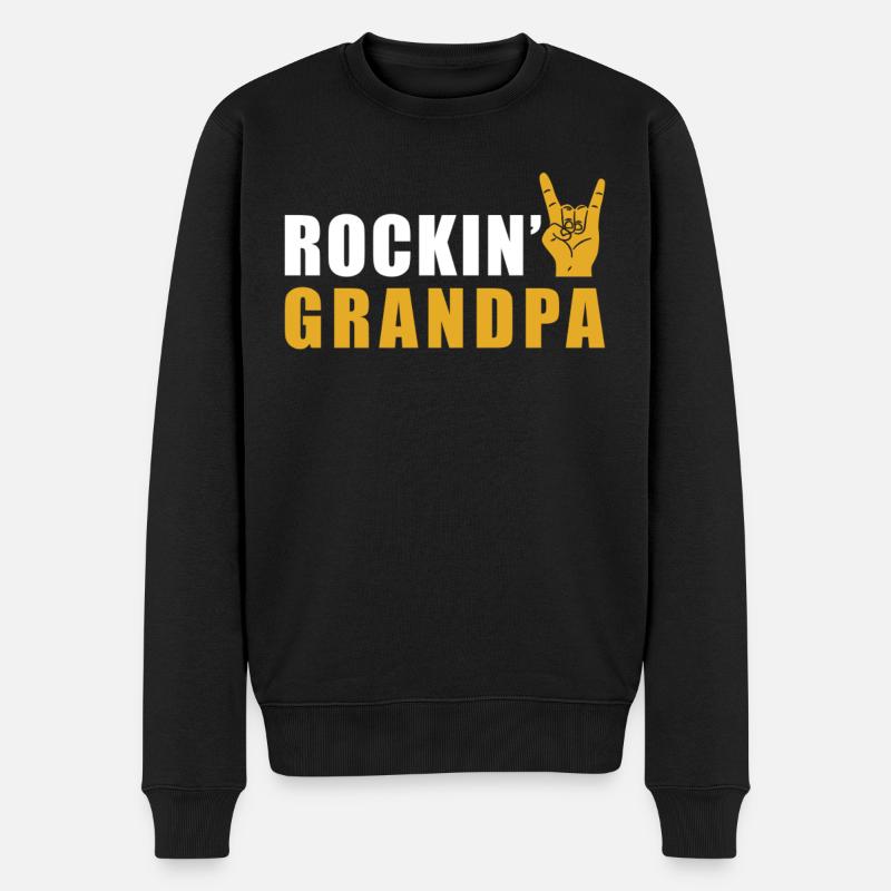 Rock Opa Rock n Roll - Männer Premium Bio Pullover - Schwarz