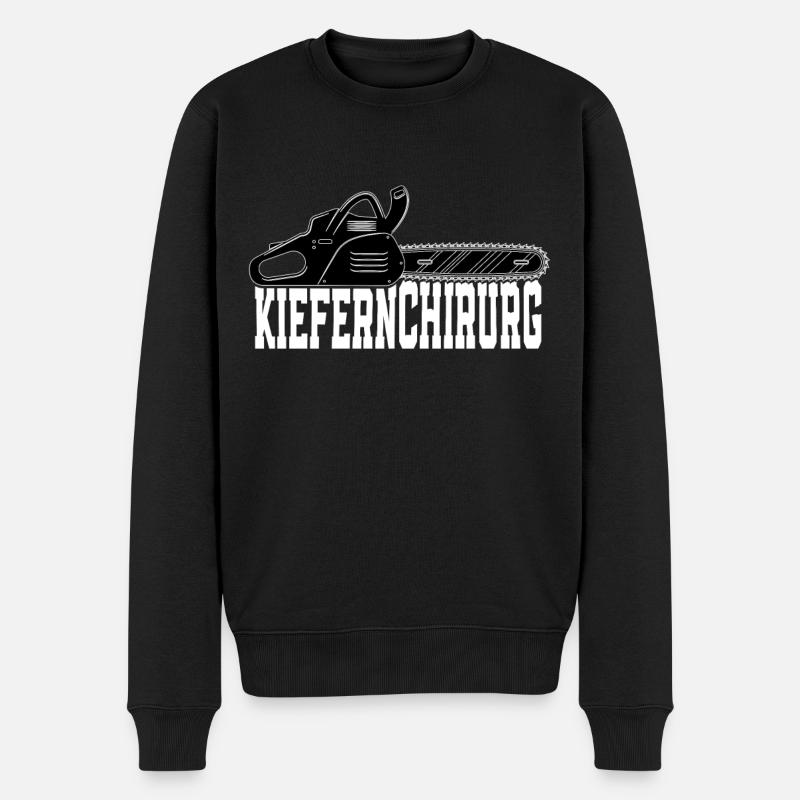 Kiefernchirurg Waldarbeiter Kettensäge Holzfäller - Männer Premium Bio Pullover - Schwarz