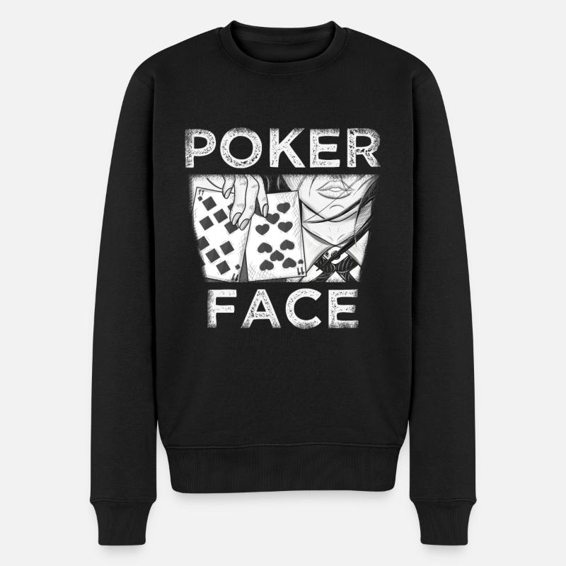 Poker Face - Pull Premium bio Homme - noir