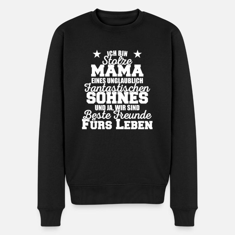 Mama Freundschaft Sohn Geschenk - Männer Premium Bio Pullover - Schwarz