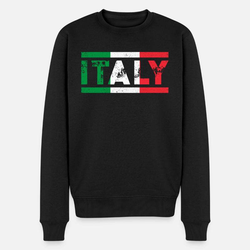 Italien Flagge - Männer Premium Bio Pullover - Schwarz