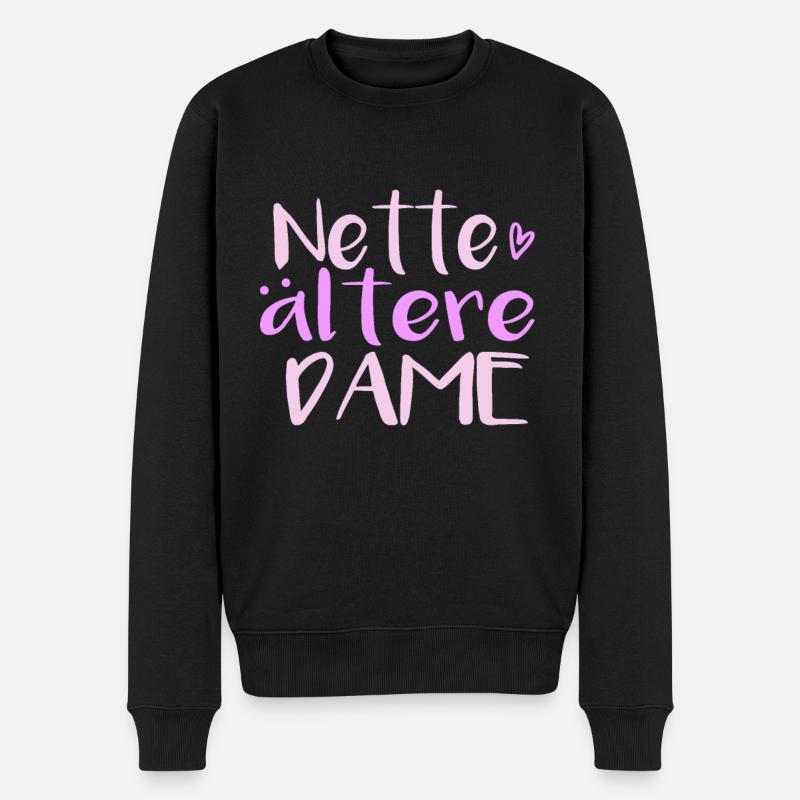 Nette ältere Dame - Männer Premium Bio Pullover - Schwarz