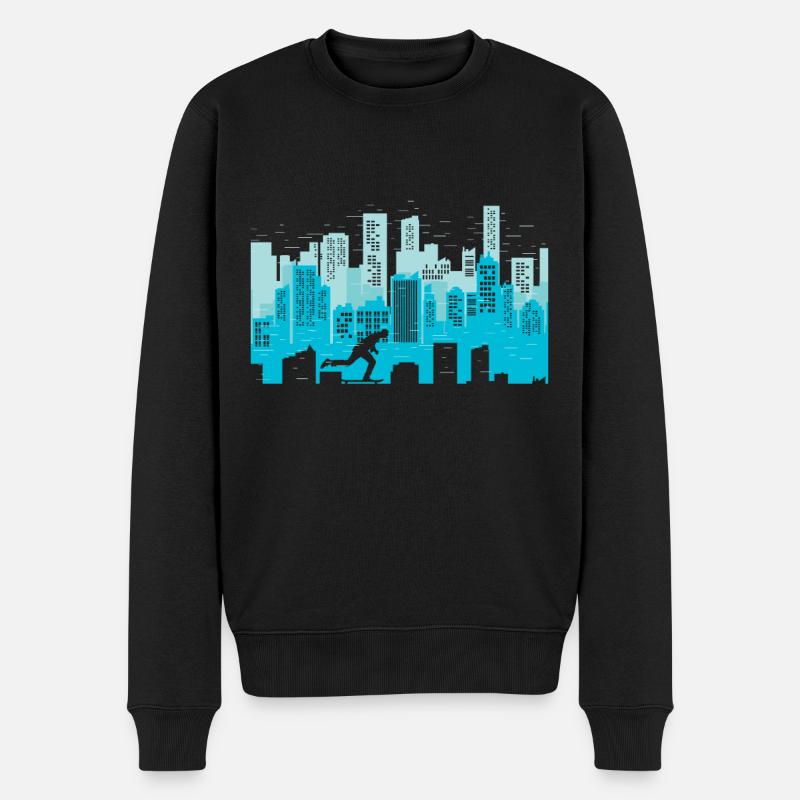 Longboard - Männer Premium Bio Pullover - Schwarz