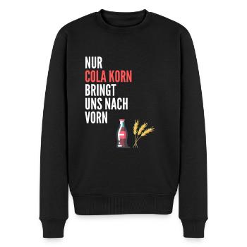 Nur Cola Korn Bringt uns nach vorn - Männer Premium Bio Pullover - Schwarz - Vorne - Nico (187cm)