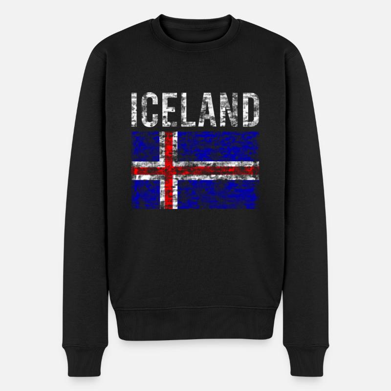 Drapeau de l’Islande Vintage - Pull Premium bio Homme - noir