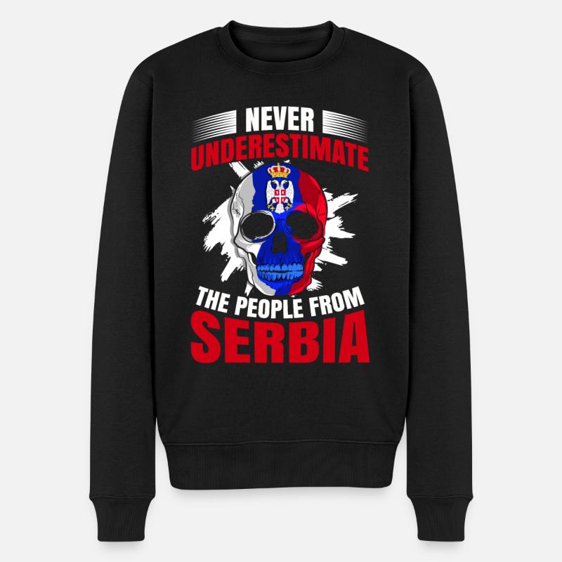 Serbien Tshirt Jugoslawien Belgrad Tito Geschenk - Männer Premium Bio Pullover - Schwarz