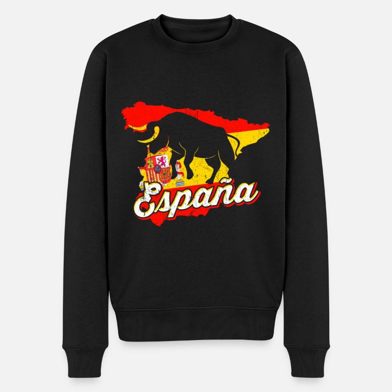 Spanien - Männer Premium Bio Pullover - Schwarz