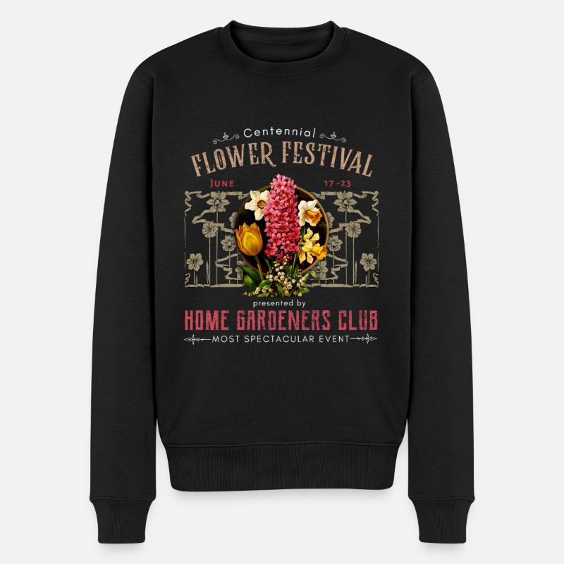 Jugendstil, Vintage-Design mit Hyazinthe um 1900 - Männer Premium Bio Pullover - Schwarz