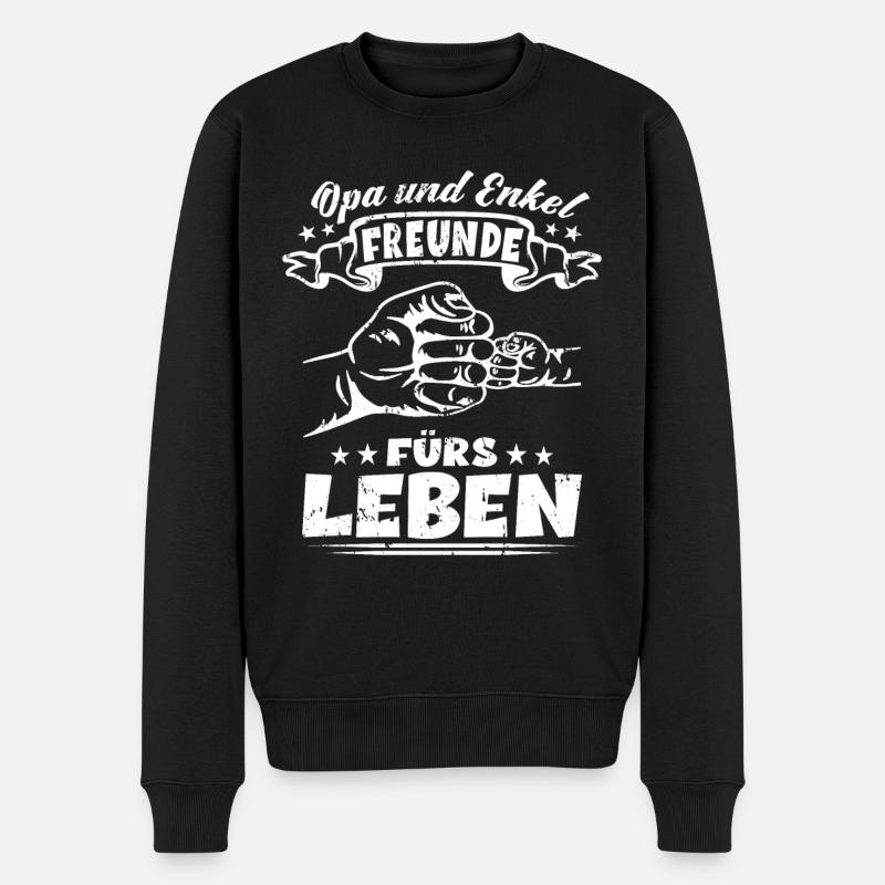 Opa und Enkel Freunde fürs Leben - Großvater Opa - Männer Premium Bio Pullover - Schwarz