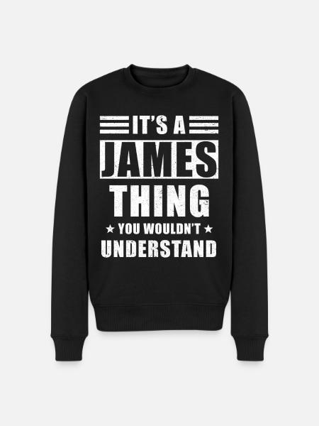 James Geschenk - Männer Premium Bio Pullover - Schwarz