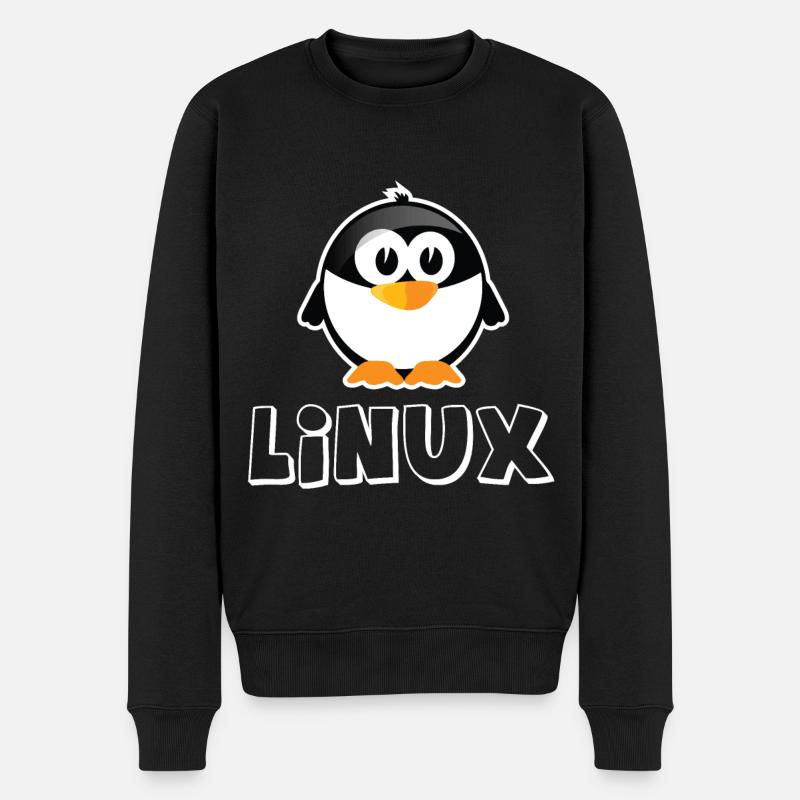 Linux Geek Pingouin Lifestyle IT Geek - Pull Premium bio Homme - noir