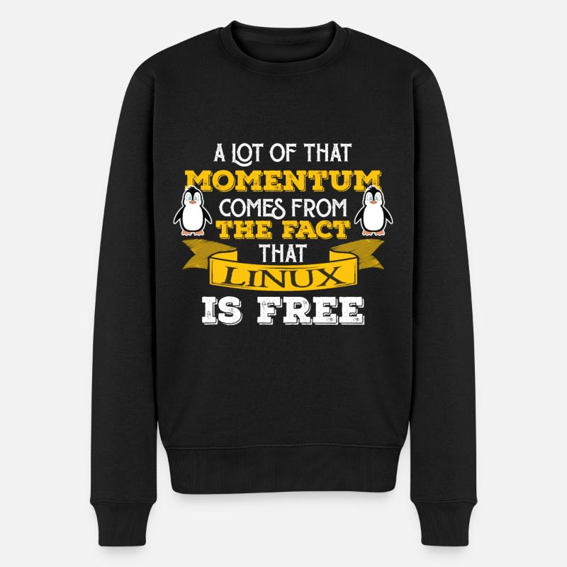 Linux Nerd Computer IT Geek - Männer Premium Bio Pullover - Schwarz