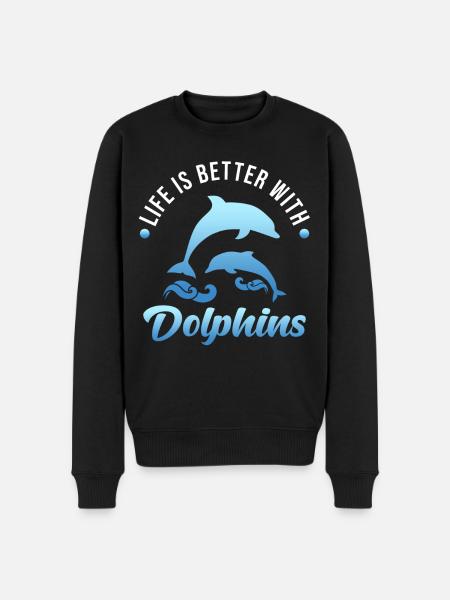 Delfin - Männer Premium Bio Pullover - Schwarz