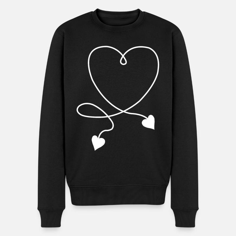 Herz Herzchen - Männer Premium Bio Pullover - Schwarz