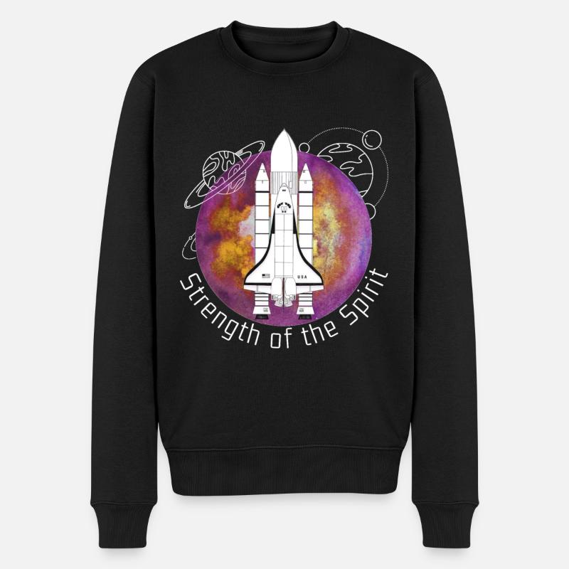 Raumfahrt, Spaceshuttle, Planeten - Männer Premium Bio Pullover - Schwarz
