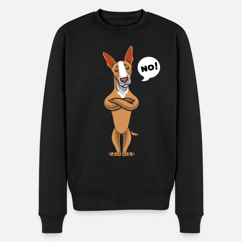 Sturer Podenco Hund Geschenk - Männer Premium Bio Pullover - Schwarz