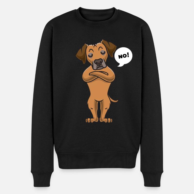 Sturer Rhodesian Ridgeback Hund lustig - Männer Premium Bio Pullover - Schwarz