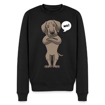 Sturer Weimaraner Hund - Männer Premium Bio Pullover - Schwarz - Vorne - Nico (187cm)