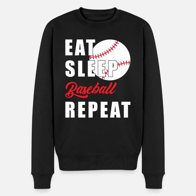 Eat Sleep Baseball Repeat - Pull Premium bio Homme - noir