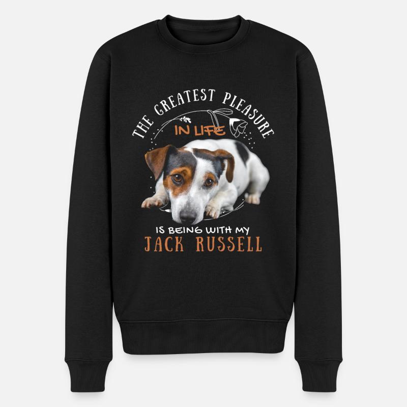 Sweet Jack Russell disant - Pull Premium bio Homme - noir