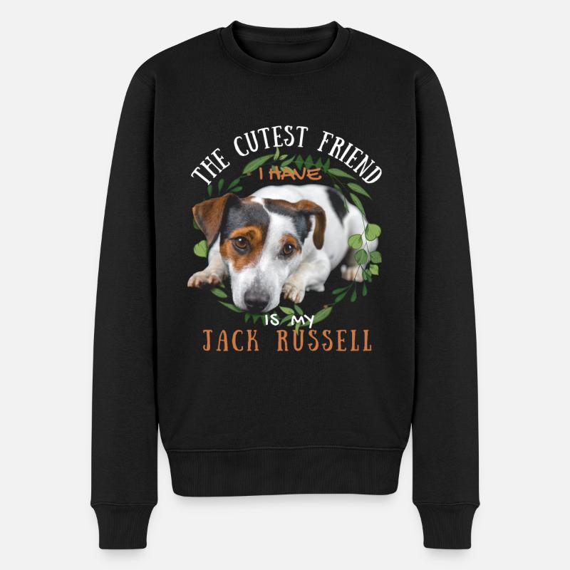 Sweet Jack-Russell Ami - Pull Premium bio Homme - noir