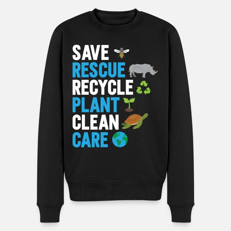 Umweltschützer Grüne Umweltschutz Spruch Öko - Männer Premium Bio Pullover - Schwarz