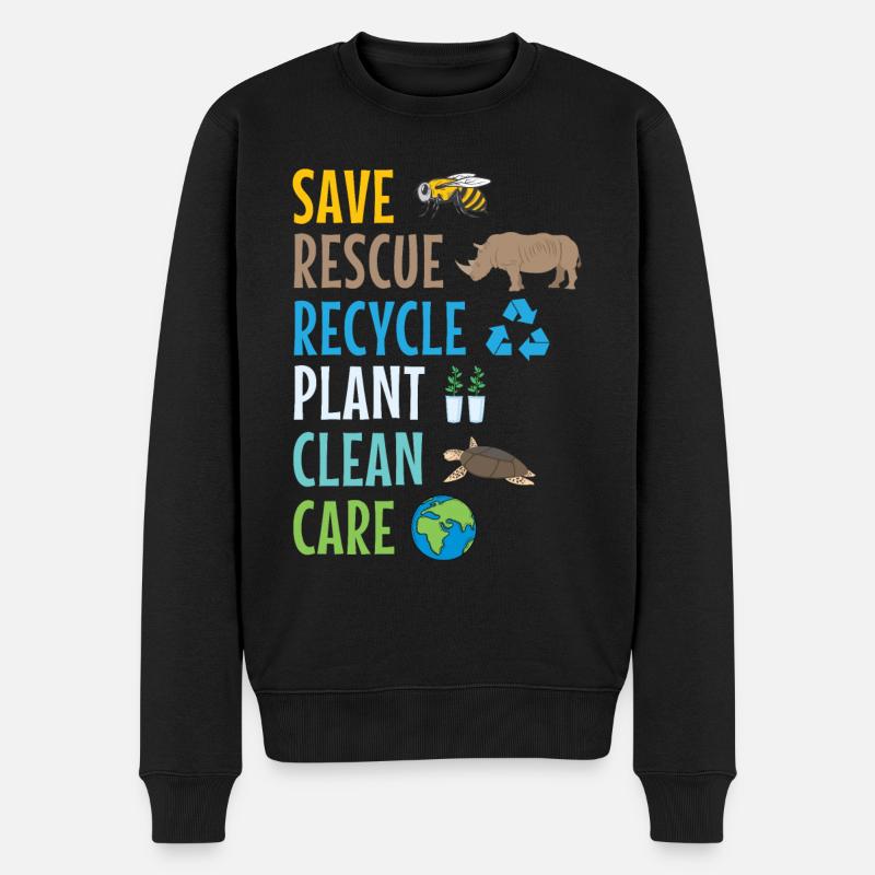 Umweltschützer Grüne Umweltschutz Spruch Öko - Männer Premium Bio Pullover - Schwarz
