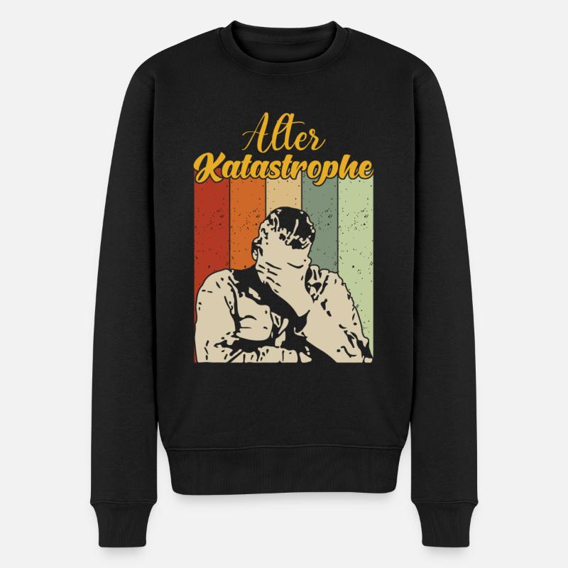 Alter Katastrophe - Männer Premium Bio Pullover - Schwarz