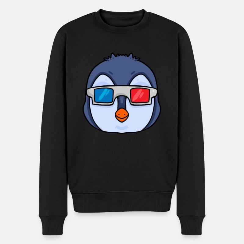 Pingouin avec 3 lunettes - Pull Premium bio Homme - noir