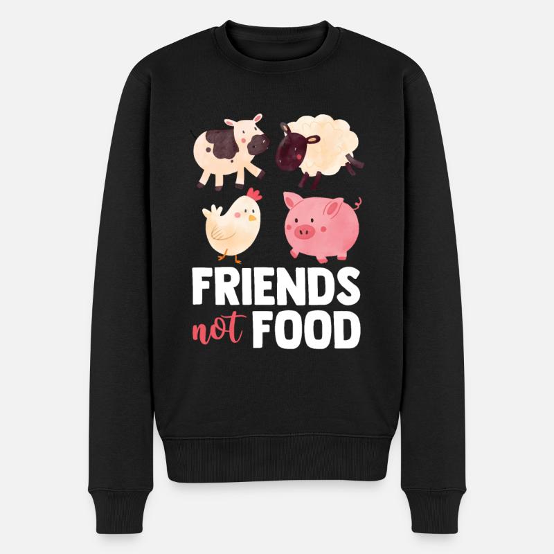 Vegan - Männer Premium Bio Pullover - Schwarz