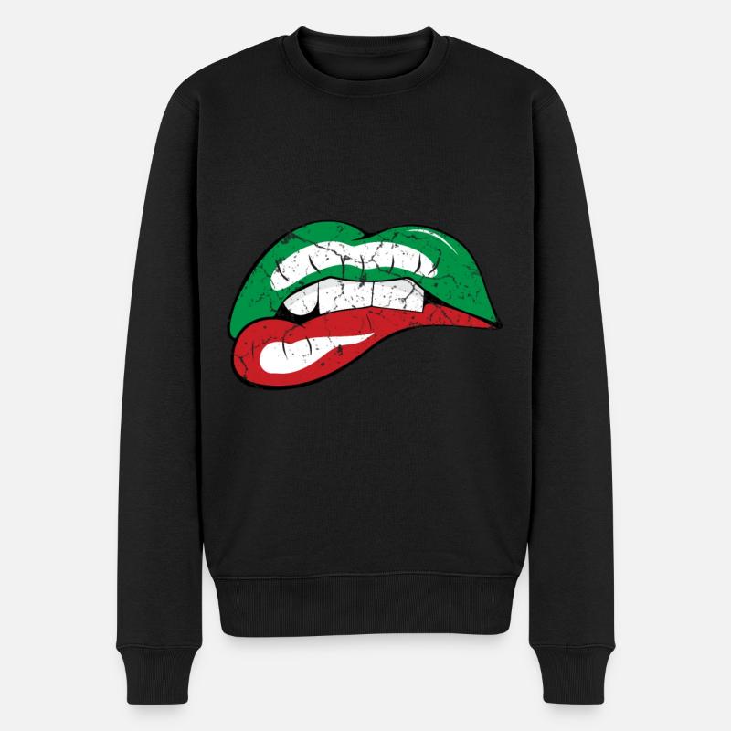 Italia Liebe Italien - Männer Premium Bio Pullover - Schwarz
