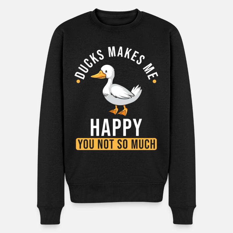 Enten Spruch lustig - Männer Premium Bio Pullover - Schwarz