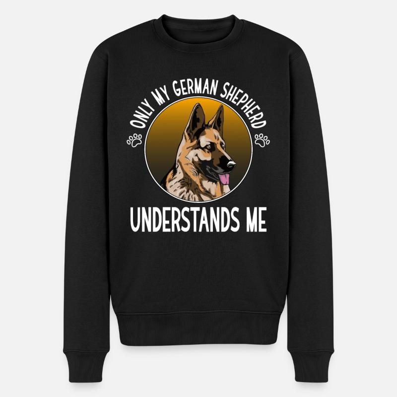 Deutscher Schäferhund Hund Hundebesitzer - Männer Premium Bio Pullover - Schwarz
