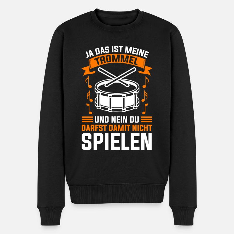 Trommel Trommeln Trommler Musik Band - Männer Premium Bio Pullover - Schwarz